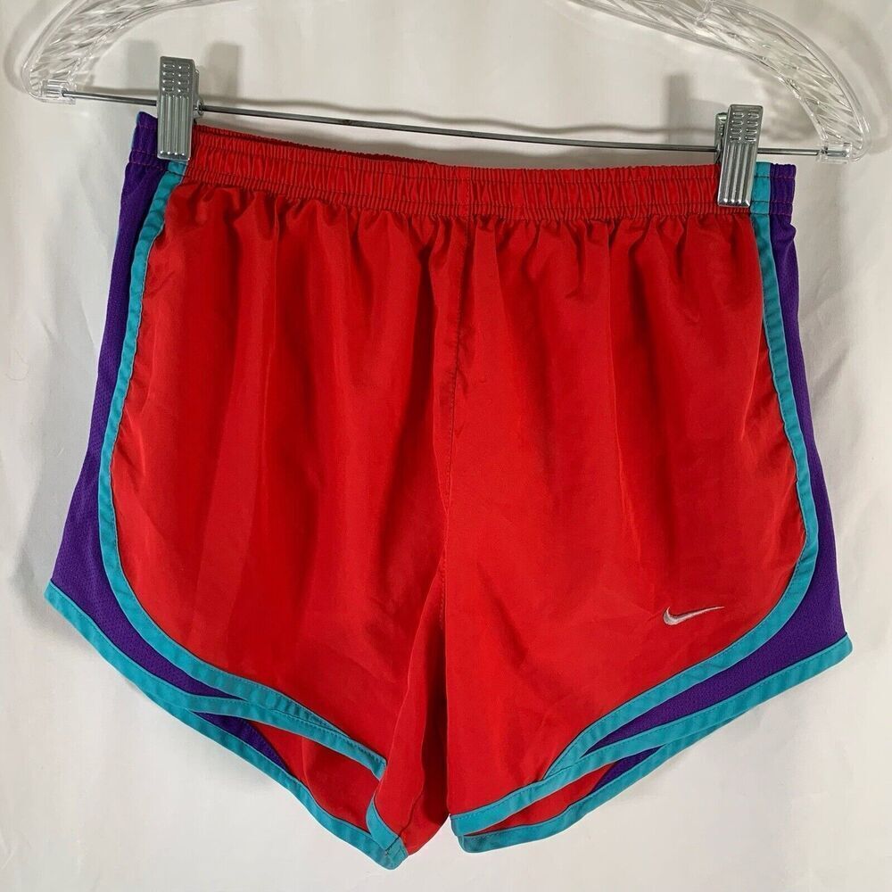 Nike Running Shorts Women's Small Red Lined Pull On Elastic Waist